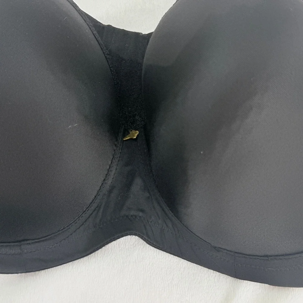 Ashley Stewart Butterfly Bra Womens 38DD Black Good Full Coverage Underwire